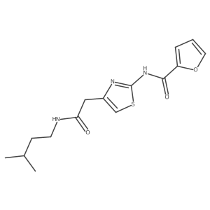 N-(4-(2-(isopentylamino)-2-oxoethyl)thiazol-2-yl)furan-2-carboxamide结构式