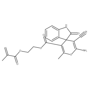 2-({2'-Amino-3'-cyano-6'-methyl-2-oxo-1,2-dihydrospiro[indole-3,4'-pyran]-5'-yl}carbonyloxy)ethyl 2-methylprop-2-enoate结构式