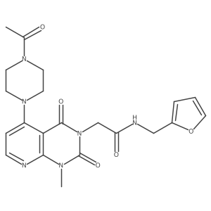 2-(5-(4-acetylpiperazin-1-yl)-1-methyl-2,4-dioxo-1,2-dihydropyrido[2,3-d]pyrimidin-3(4H)-yl)-N-(furan-2-ylmethyl)acetamide结构式