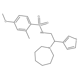 N-(2-(azepan-1-yl)-2-(thiophen-3-yl)ethyl)-4-methoxy-2-methylbenzenesulfonamide结构式