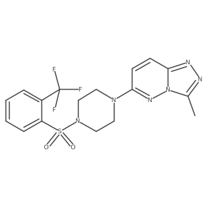 3-Methyl-6-(4-((2-(trifluoromethyl)phenyl)sulfonyl)piperazin-1-yl)-[1,2,4]triazolo[4,3-b]pyridazine结构式