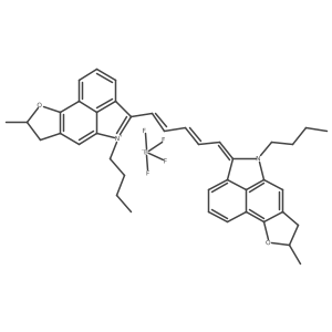 5-butyl-4-((1E,3E,5E)-5-(5-butyl-8-methyl-7,8-dihydrobenzo[cd]furo[2,3-f]indol-4(5H)-ylidene)penta-1,3-dien-1-yl)-8-methyl-7,8-dihydrobenzo[cd]furo[2,3-f]indol-5-ium tetrafluoroborate结构式