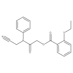 CCSc1ccccc1C(=O)OCC(=O)N(CC#N)c1ccccc1结构式