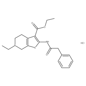 Ethyl 6-ethyl-2-(2-phenylacetamido)-4,5,6,7-tetrahydrothieno[2,3-c]pyridine-3-carboxylate hydrochloride Structure