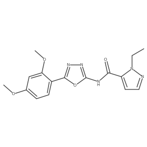 N-(5-(2,4-dimethoxyphenyl)-1,3,4-oxadiazol-2-yl)-1-ethyl-1H-pyrazole-5-carboxamide结构式
