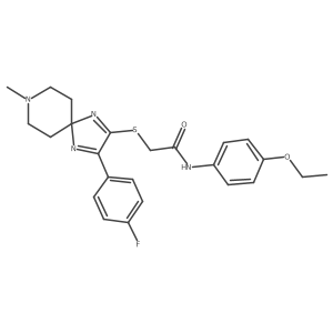 N-(4-ethoxyphenyl)-2-((3-(4-fluorophenyl)-8-methyl-1,4,8-triazaspiro[4.5]deca-1,3-dien-2-yl)thio)acetamide结构式