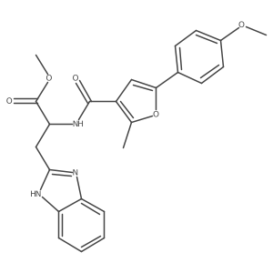 (R)-methyl 3-(1H-benzo[d]imidazol-2-yl)-2-(5-(4-methoxyphenyl)-2-methylfuran-3-carboxamido)propanoate结构式