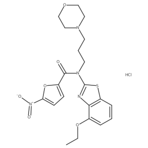 N-(4-ethoxybenzo[d]thiazol-2-yl)-N-(3-morpholinopropyl)-5-nitrofuran-2-carboxamide hydrochloride结构式