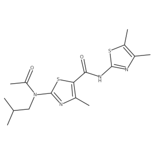 2-[acetyl(2-methylpropyl)amino]-N-[(2E)-4,5-dimethyl-1,3-thiazol-2(3H)-ylidene]-4-methyl-1,3-thiazole-5-carboxamide Structure