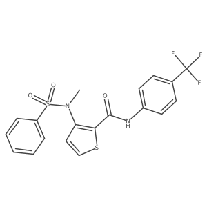 3-(N-methylbenzenesulfonamido)-N-[4-(trifluoromethyl)phenyl]thiophene-2-carboxamide结构式