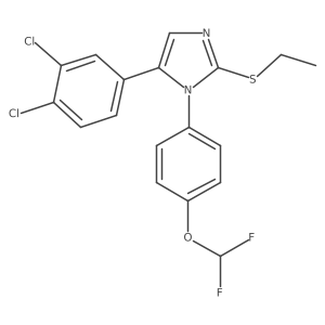 5-(3,4-dichlorophenyl)-1-(4-(difluoromethoxy)phenyl)-2-(ethylthio)-1H-imidazole结构式