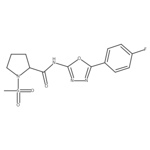 N-(5-(4-fluorophenyl)-1,3,4-oxadiazol-2-yl)-1-(methylsulfonyl)pyrrolidine-2-carboxamide Structure