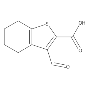 3-Formyl-4,5,6,7-tetrahydrobenzo[b]thiophene-2-carboxylic acid结构式