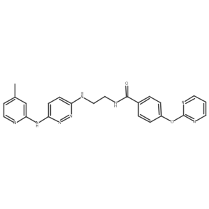 N-(2-((6-((4-methylpyridin-2-yl)amino)pyridazin-3-yl)amino)ethyl)-4-(pyrimidin-2-yloxy)benzamide结构式