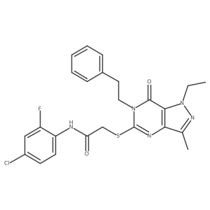 N-(4-chloro-2-fluorophenyl)-2-{[1-ethyl-3-methyl-7-oxo-6-(2-phenylethyl)-1H,6H,7H-pyrazolo[4,3-d]pyrimidin-5-yl]sulfanyl}acetamide Structure
