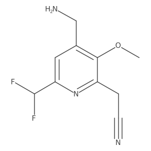 2-(4-(Aminomethyl)-6-(difluoromethyl)-3-methoxypyridin-2-yl)acetonitrile Structure