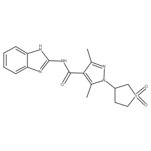 N-(1H-benzimidazol-2-yl)-1-(1,1-dioxidotetrahydrothiophen-3-yl)-3,5-dimethyl-1H-pyrazole-4-carboxamide Structure