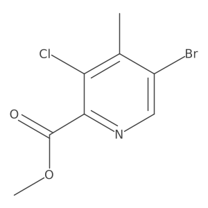 Methyl 5-bromo-3-chloro-4-methyl-pyridine-2-carboxylate结构式