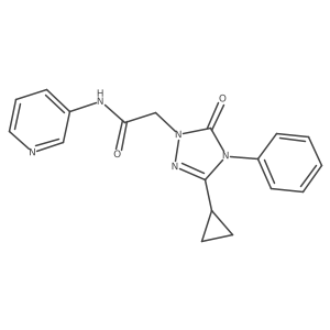 2-(3-cyclopropyl-5-oxo-4-phenyl-4,5-dihydro-1H-1,2,4-triazol-1-yl)-N-(pyridin-3-yl)acetamide结构式