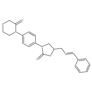 (S)-4-(4-(5-((benzylideneamino)methyl)-2-oxooxazolidin-3-yl)phenyl)morpholin-3-one结构式