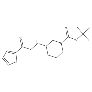 (S)-tert-butyl 3-((2-oxo-2-(thiophen-2-yl)ethyl)amino)piperidine-1-carboxylate结构式