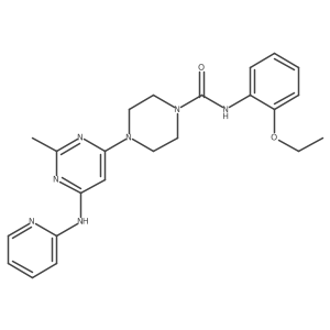 N-(2-ethoxyphenyl)-4-(2-methyl-6-(pyridin-2-ylamino)pyrimidin-4-yl)piperazine-1-carboxamide结构式