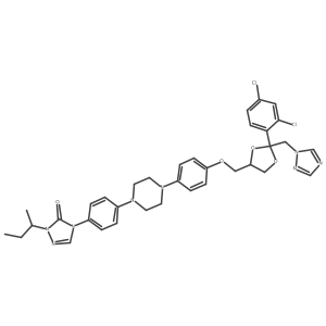 2-[(2r)-Butan-2-Yl]-4-{4-[4-(4-{[(2r,4s)-2-(2,4-Dichlorophenyl)-2-(1h-1,2,4-Triazol-1-Ylmethyl)-1,3-Dioxolan-4-Yl]methoxy}phenyl)piperazin-1-Yl]phenyl}-2,4-Dihydro-3h-1,2,4-Triazol-3-One结构式