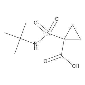 1-(Tert-butylsulfamoyl)cyclopropane-1-carboxylic acid结构式
