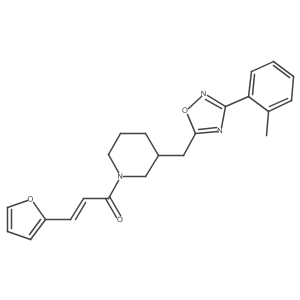 (E)-3-(furan-2-yl)-1-(3-((3-(o-tolyl)-1,2,4-oxadiazol-5-yl)methyl)piperidin-1-yl)prop-2-en-1-one Structure
