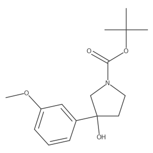 Tert-butyl 3-hydroxy-3-(3-methoxyphenyl)pyrrolidine-1-carboxylate结构式