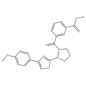 Methyl 3-({2-[3-(4-methoxyphenyl)-1,2,4-oxadiazol-5-yl]pyrrolidin-1-yl}carbonyl)benzoate结构式