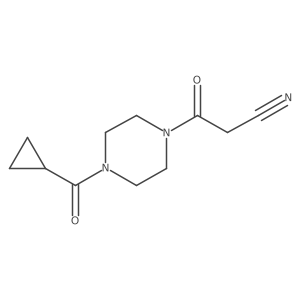 3-(4-(Cyclopropanecarbonyl)piperazin-1-yl)-3-oxopropanenitrile结构式