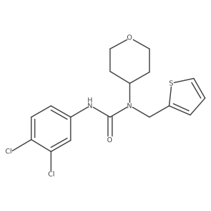 3-(3,4-dichlorophenyl)-1-(tetrahydro-2H-pyran-4-yl)-1-(thiophen-2-ylmethyl)urea结构式