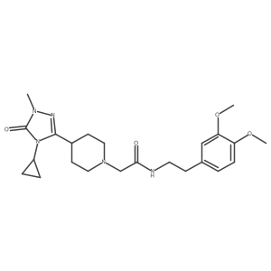 2-(4-(4-cyclopropyl-1-methyl-5-oxo-4,5-dihydro-1H-1,2,4-triazol-3-yl)piperidin-1-yl)-N-(3,4-dimethoxyphenethyl)acetamide Structure