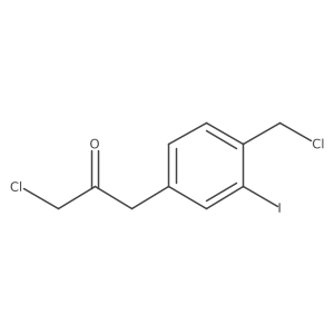 1-Chloro-3-(4-(chloromethyl)-3-iodophenyl)propan-2-one Structure