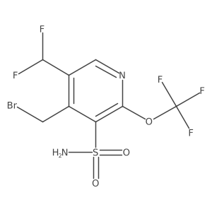 4-(Bromomethyl)-5-(difluoromethyl)-2-(trifluoromethoxy)pyridine-3-sulfonamide Structure