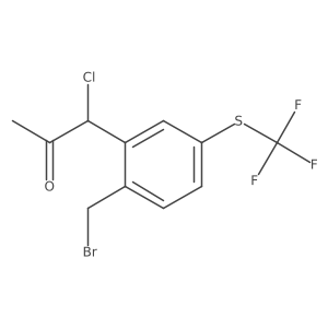 1-(2-(Bromomethyl)-5-(trifluoromethylthio)phenyl)-1-chloropropan-2-one Structure
