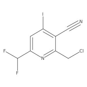 2-(Chloromethyl)-3-cyano-6-(difluoromethyl)-4-iodopyridine Structure
