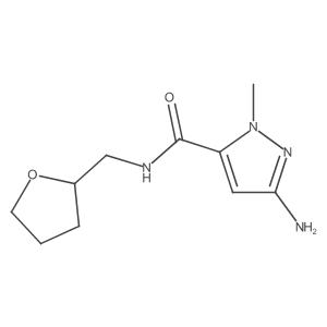 3-amino-1-methyl-N-(tetrahydrofuran-2-ylmethyl)-1H-pyrazole-5-carboxamide结构式