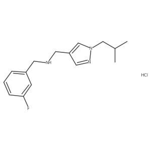 1-(3-fluorophenyl)-N-[(1-isobutyl-1H-pyrazol-4-yl)methyl]methanamine结构式