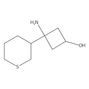 3-Amino-3-(thian-3-yl)cyclobutan-1-ol结构式