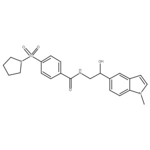 N-(2-hydroxy-2-(1-methyl-1H-indol-5-yl)ethyl)-4-(pyrrolidin-1-ylsulfonyl)benzamide结构式