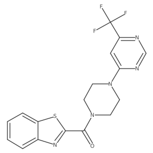 Benzo[d]thiazol-2-yl(4-(6-(trifluoromethyl)pyrimidin-4-yl)piperazin-1-yl)methanone Structure