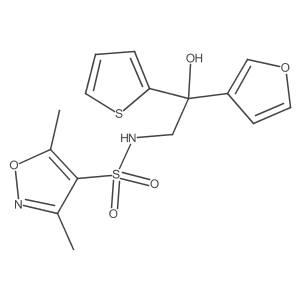 N-(2-(furan-3-yl)-2-hydroxy-2-(thiophen-2-yl)ethyl)-3,5-dimethylisoxazole-4-sulfonamide Structure