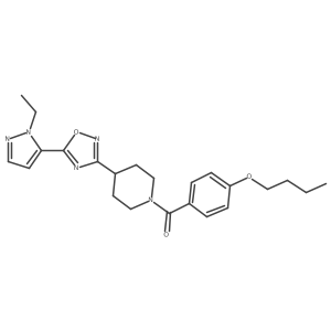 (4-butoxyphenyl)(4-(5-(1-ethyl-1H-pyrazol-5-yl)-1,2,4-oxadiazol-3-yl)piperidin-1-yl)methanone Structure