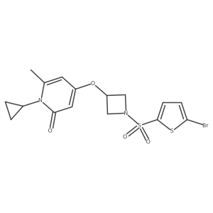 4-((1-((5-bromothiophen-2-yl)sulfonyl)azetidin-3-yl)oxy)-1-cyclopropyl-6-methylpyridin-2(1H)-one结构式