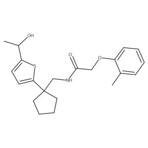N-((1-(5-(1-hydroxyethyl)thiophen-2-yl)cyclopentyl)methyl)-2-(o-tolyloxy)acetamide Structure