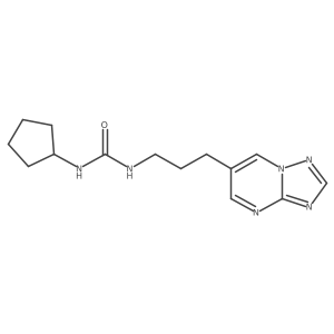 1-(3-([1,2,4]Triazolo[1,5-a]pyrimidin-6-yl)propyl)-3-cyclopentylurea结构式