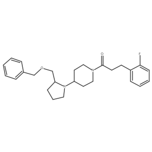 1-(4-(2-((Benzyloxy)methyl)pyrrolidin-1-yl)piperidin-1-yl)-3-(2-fluorophenyl)propan-1-one结构式