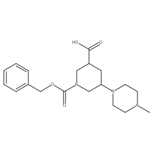 1-[(Benzyloxy)carbonyl]-5-(4-methylpiperazin-1-yl)piperidine-3-carboxylic acid结构式